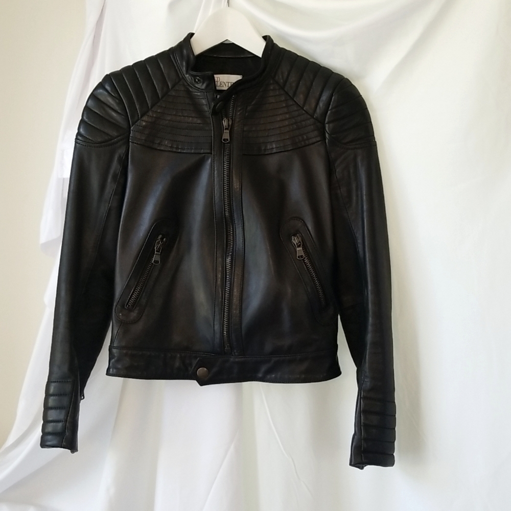 RED Valentino leather Padded moto jacket